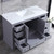 Lexora -  Dukes 48" Dark Grey Single Vanity - White Carrara Marble Top - White Square Sink  46" Mirror w/ Faucet - LD342248SBDSM46F