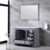 Lexora -  Dukes 48" Dark Grey Single Vanity - White Carrara Marble Top - White Square Sink  46" Mirror - LD342248SBDSM46