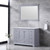 Lexora -  Dukes 48" Dark Grey Single Vanity - White Carrara Marble Top - White Square Sink  46" Mirror - LD342248SBDSM46