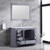 Lexora -  Dukes 48" Dark Grey Single Vanity - White Carrara Marble Top - White Square Sink  46" Mirror - LD342248SBDSM46