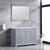 Lexora -  Dukes 48" Dark Grey Single Vanity - White Carrara Marble Top - White Square Sink  46" Mirror - LD342248SBDSM46