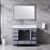 Lexora -  Dukes 48" Dark Grey Single Vanity - White Carrara Marble Top - White Square Sink  46" Mirror - LD342248SBDSM46
