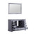 Lexora -  Dukes 48" Dark Grey Single Vanity - no Top  46" Mirror - LD342248SB00M46