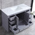 Lexora -  Dukes 48" Dark Grey Single Vanity - White Carrara Marble Top - White Square Sink  no Mirror - LD342248SBDS000