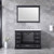 Lexora -  Dukes 48" Espresso Single Vanity - White Carrara Marble Top - White Square Sink  46" Mirror w/ Faucet - LD342248SGDSM46F