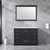 Lexora -  Dukes 48" Espresso Single Vanity - White Carrara Marble Top - White Square Sink  46" Mirror w/ Faucet - LD342248SGDSM46F