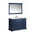 Lexora -  Dukes 48" Navy Blue Single Vanity - White Carrara Marble Top - White Square Sink  46" Mirror w/ Faucet - LD342248SEDSM46F