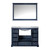 Lexora -  Dukes 48" Navy Blue Single Vanity - White Carrara Marble Top - White Square Sink  46" Mirror - LD342248SEDSM46