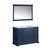 Lexora -  Dukes 48" Navy Blue Single Vanity - White Carrara Marble Top - White Square Sink  46" Mirror - LD342248SEDSM46