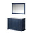 Lexora -  Dukes 48" Navy Blue Single Vanity - White Carrara Marble Top - White Square Sink  46" Mirror - LD342248SEDSM46