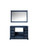 Lexora -  Dukes 48" Navy Blue Single Vanity - no Top  46" Mirror - LD342248SE00M46