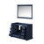 Lexora -  Dukes 48" Navy Blue Single Vanity - no Top  46" Mirror - LD342248SE00M46