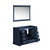 Lexora -  Dukes 48" Navy Blue Single Vanity - no Top  46" Mirror - LD342248SE00M46