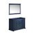Lexora -  Dukes 48" Navy Blue Single Vanity - no Top  46" Mirror - LD342248SE00M46