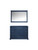 Lexora -  Dukes 48" Navy Blue Single Vanity - no Top  46" Mirror - LD342248SE00M46