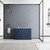 Lexora -  Dukes 48" Navy Blue Single Vanity - White Carrara Marble Top - White Square Sink  no Mirror - LD342248SEDS000