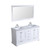 Lexora -  Dukes 60" White Double Vanity - White Carrara Marble Top - White Square Sinks  58" Mirror w/ Faucets - LD342260DADSM58F