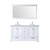 Lexora -  Dukes 60" White Double Vanity - White Carrara Marble Top - White Square Sinks  58" Mirror w/ Faucets - LD342260DADSM58F