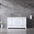 Lexora -  Dukes 60" White Double Vanity - White Carrara Marble Top - White Square Sinks  no Mirror - LD342260DADS000