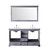 Lexora -  Dukes 60" Dark Grey Double Vanity - White Carrara Marble Top - White Square Sinks  58" Mirror w/ Faucets - LD342260DBDSM58F