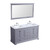 Lexora -  Dukes 60" Dark Grey Double Vanity - White Carrara Marble Top - White Square Sinks  58" Mirror w/ Faucets - LD342260DBDSM58F