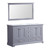 Lexora -  Dukes 60" Dark Grey Double Vanity - White Carrara Marble Top - White Square Sinks  58" Mirror - LD342260DBDSM58