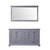 Lexora -  Dukes 60" Dark Grey Double Vanity - White Carrara Marble Top - White Square Sinks  58" Mirror - LD342260DBDSM58