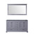 Lexora -  Dukes 60" Dark Grey Double Vanity - no Top  58" Mirror - LD342260DB00M58