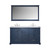 Lexora -  Dukes 60" Navy Blue Double Vanity - White Carrara Marble Top - White Square Sinks  58" Mirror w/ Faucets - LD342260DEDSM58F