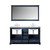 Lexora -  Dukes 60" Navy Blue Double Vanity - White Carrara Marble Top - White Square Sinks  58" Mirror w/ Faucets - LD342260DEDSM58F