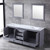 Lexora -  Dukes 80" Dark Grey Double Vanity - White Carrara Marble Top - White Square Sinks  30" Mirrors w/ Faucets - LD342280DBDSM30F