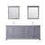 Lexora -  Dukes 80" Dark Grey Double Vanity - White Carrara Marble Top - White Square Sinks  30" Mirrors w/ Faucets - LD342280DBDSM30F