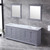 Lexora -  Dukes 80" Dark Grey Double Vanity - White Carrara Marble Top - White Square Sinks  30" Mirrors w/ Faucets - LD342280DBDSM30F