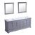 Lexora -  Dukes 80" Dark Grey Double Vanity - White Carrara Marble Top - White Square Sinks  30" Mirrors - LD342280DBDSM30