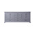 Lexora -  Dukes 80" Dark Grey Double Vanity - White Carrara Marble Top - White Square Sinks  no Mirror - LD342280DBDS000