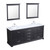 Lexora -  Dukes 80" Espresso Double Vanity - White Carrara Marble Top - White Square Sinks  30" Mirrors w/ Faucets - LD342280DGDSM30F