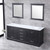 Lexora -  Dukes 80" Espresso Double Vanity - White Carrara Marble Top - White Square Sinks  30" Mirrors w/ Faucets - LD342280DGDSM30F