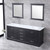 Lexora -  Dukes 80" Espresso Double Vanity - White Carrara Marble Top - White Square Sinks  30" Mirrors - LD342280DGDSM30