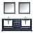 Lexora -  Dukes 80" Navy Blue Double Vanity - White Carrara Marble Top - White Square Sinks  30" Mirrors w/ Faucets - LD342280DEDSM30F