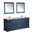 Lexora -  Dukes 80" Navy Blue Double Vanity - White Carrara Marble Top - White Square Sinks  30" Mirrors w/ Faucets - LD342280DEDSM30F
