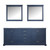 Lexora -  Dukes 80" Navy Blue Double Vanity - White Carrara Marble Top - White Square Sinks  30" Mirrors - LD342280DEDSM30