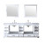 Lexora -  Dukes 84" White Double Vanity - White Carrara Marble Top - White Square Sinks  34" Mirrors w/ Faucets - LD342284DADSM34F