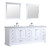 Lexora -  Dukes 84" White Double Vanity - White Carrara Marble Top - White Square Sinks  34" Mirrors w/ Faucets - LD342284DADSM34F