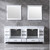 Lexora -  Dukes 84" White Double Vanity - White Carrara Marble Top - White Square Sinks  34" Mirrors w/ Faucets - LD342284DADSM34F