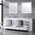 Lexora -  Dukes 84" White Double Vanity - White Carrara Marble Top - White Square Sinks  34" Mirrors w/ Faucets - LD342284DADSM34F