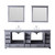 Lexora -  Dukes 84" Dark Grey Double Vanity - White Carrara Marble Top - White Square Sinks  34" Mirrors w/ Faucets - LD342284DBDSM34F