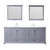 Lexora -  Dukes 84" Dark Grey Double Vanity - White Carrara Marble Top - White Square Sinks  34" Mirrors w/ Faucets - LD342284DBDSM34F