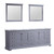 Lexora -  Dukes 84" Dark Grey Double Vanity - White Carrara Marble Top - White Square Sinks  34" Mirrors - LD342284DBDSM34