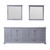 Lexora -  Dukes 84" Dark Grey Double Vanity - White Carrara Marble Top - White Square Sinks  34" Mirrors - LD342284DBDSM34