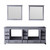 Lexora -  Dukes 84" Dark Grey Double Vanity - no Top  34" Mirrors - LD342284DB00M34